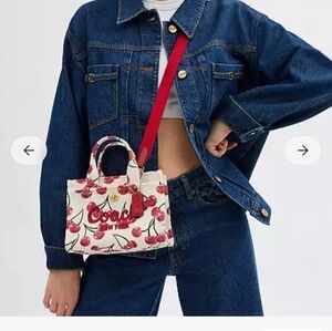 Coach Cherry Print Mini Bag - Cream and Red